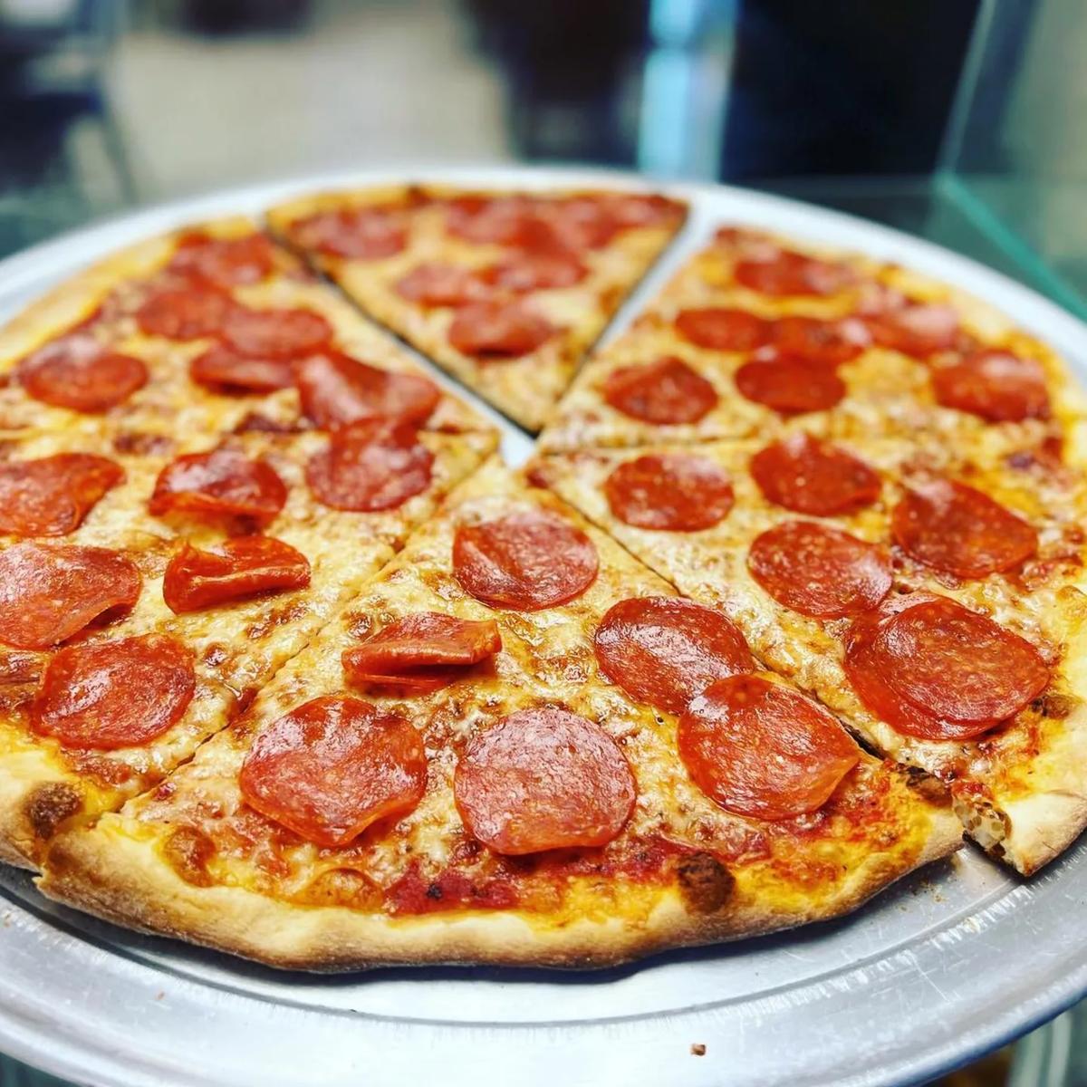 A pepperoni pizza at Bono Pizza & Pasta