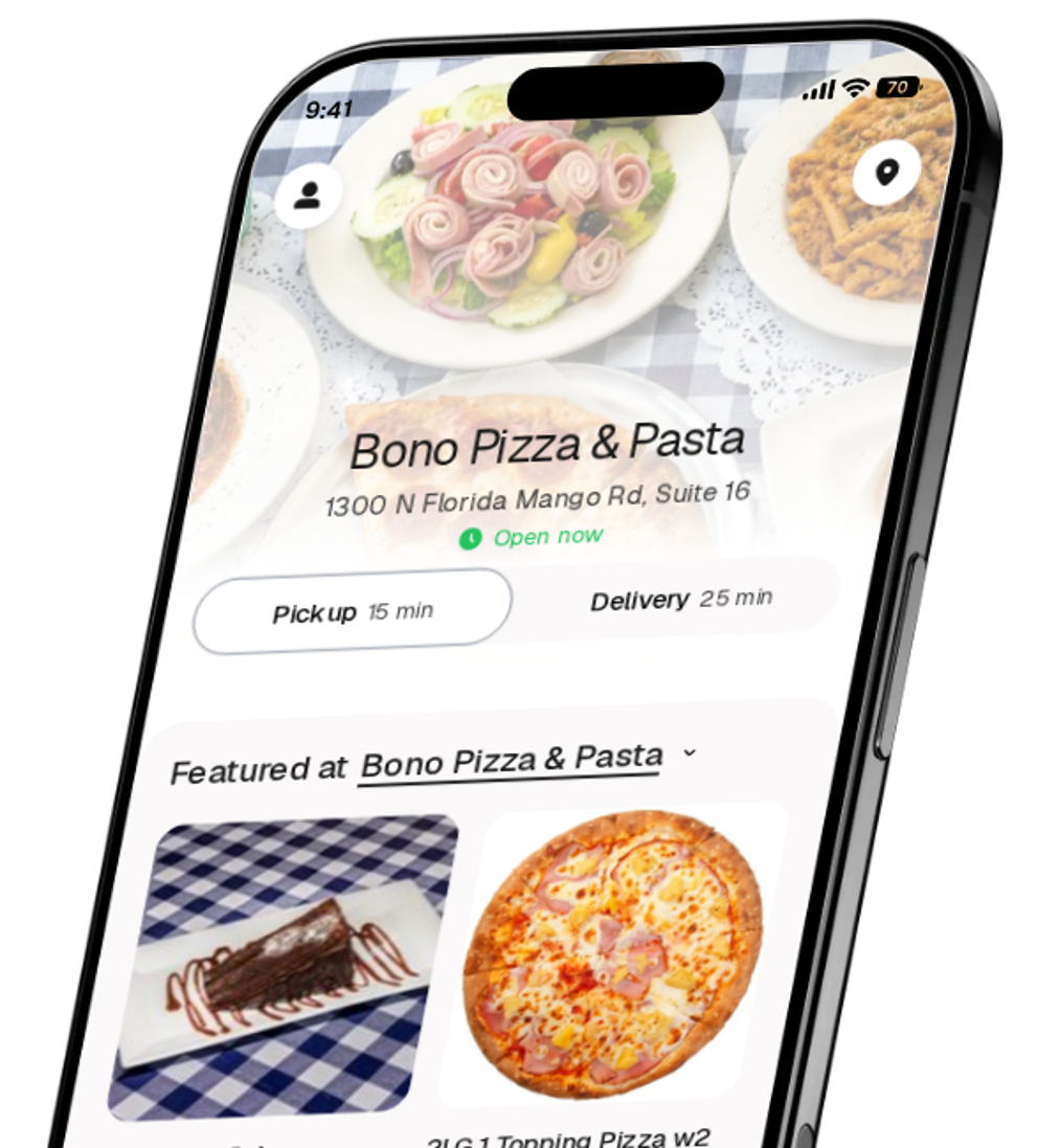 Bono Pizza & Pasta app preview