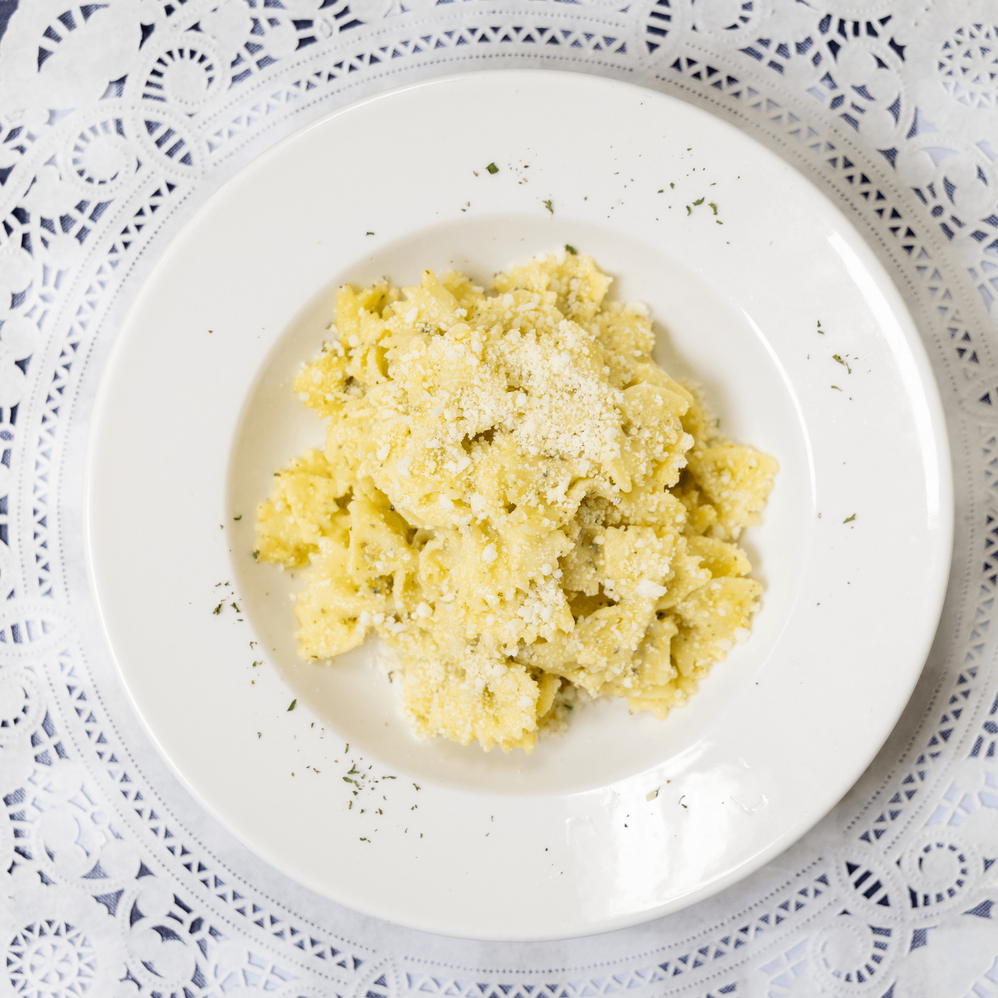 Side Bowtie Pesto Salad.