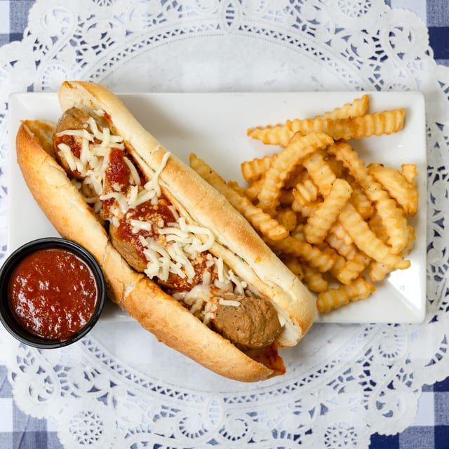 Meatball Parmigiana Sub.