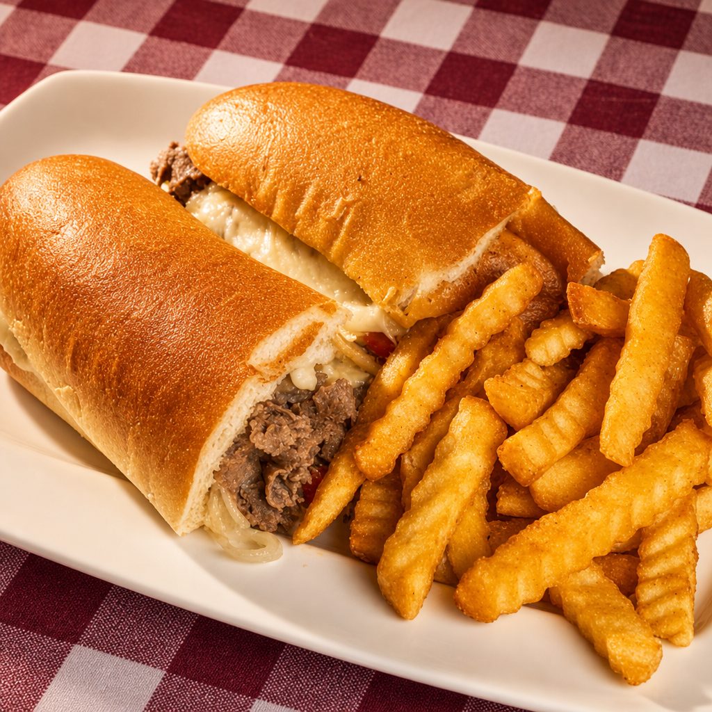 Chicken Philly Sub & Fries.