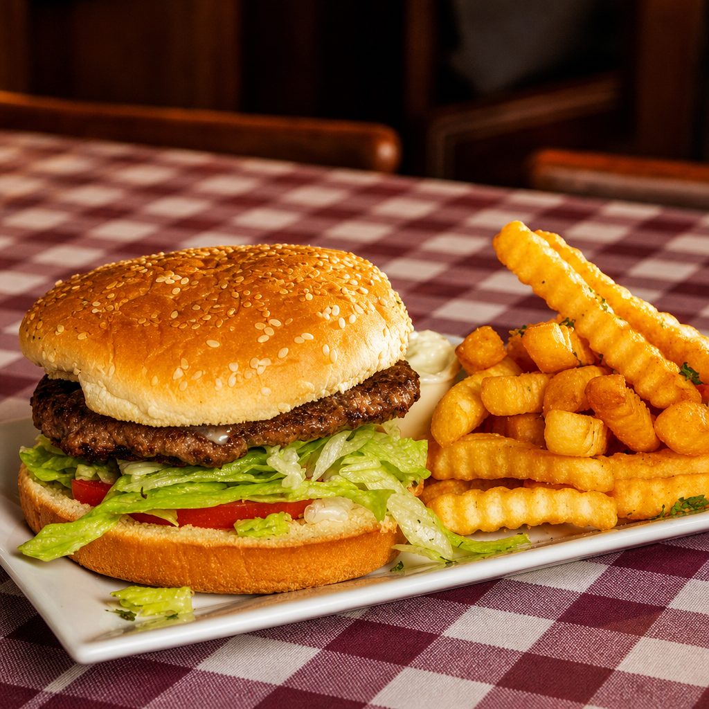 Burger with French Fries.
