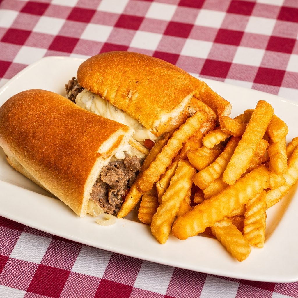 Chicken Philly Sub & Fries.